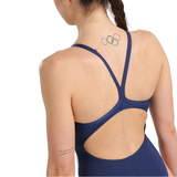 Arena Marbled Lightdrop Back Navy / Red Swimsuit