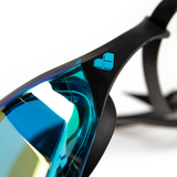 Arena Cobra Edge Swipe Mirrored Goggles - Aqua / Black