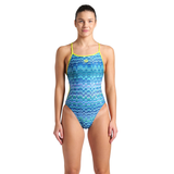Arena Lace Back Ondulation Blue Swimsuit