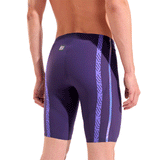 Arena Mens Powerskin Primo Jammer - Midnight Chrome back view showing two types of taping