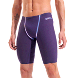 Arena Mens Powerskin Primo Jammer - Midnight Chrome front view showing holographic taping