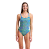 Arena Snakeskin Blue Challenge Swimsuit whole body front view