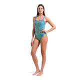 Arena Snakeskin Blue Challenge Swimsuit whole body view