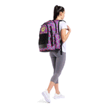 Arena All Set Backpack 45 - Floral on a woman's back