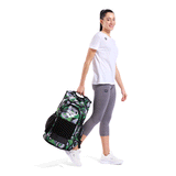 Arena All Set Backpack 45 - Kente being carried by top handle