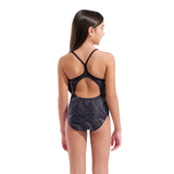 Arena Girls Fireflow Black Swimsuit back view showing slim straps