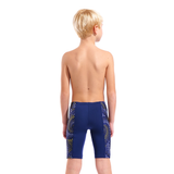 Arena Boy's Fireflow Navy & Yellow Jammer showing plain navy back