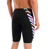 Arena Texture Black Jammer close up showing back, patterned side panel and 45cm side seam