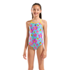 Arena Girl's Spring Pink & Blue Swimsuit front view