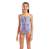 Arena Girl's Spring Pink & Blue Swimsuit front view