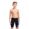Arena Boy's Design Black Jammer front view showing turquoise line pattern
