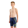 Arena Boy's Design Blue Jammer showing yellow line design on left thigh
