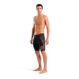 Arena Design Black Jammer whole body view showing orange line design on left thigh