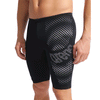 Arena Distortion Black Jammer close up of front showing white on black design and 45cm side seam