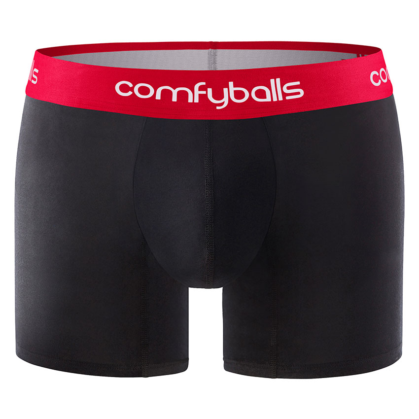 Comfyballs Black Cotton Boxer - Long