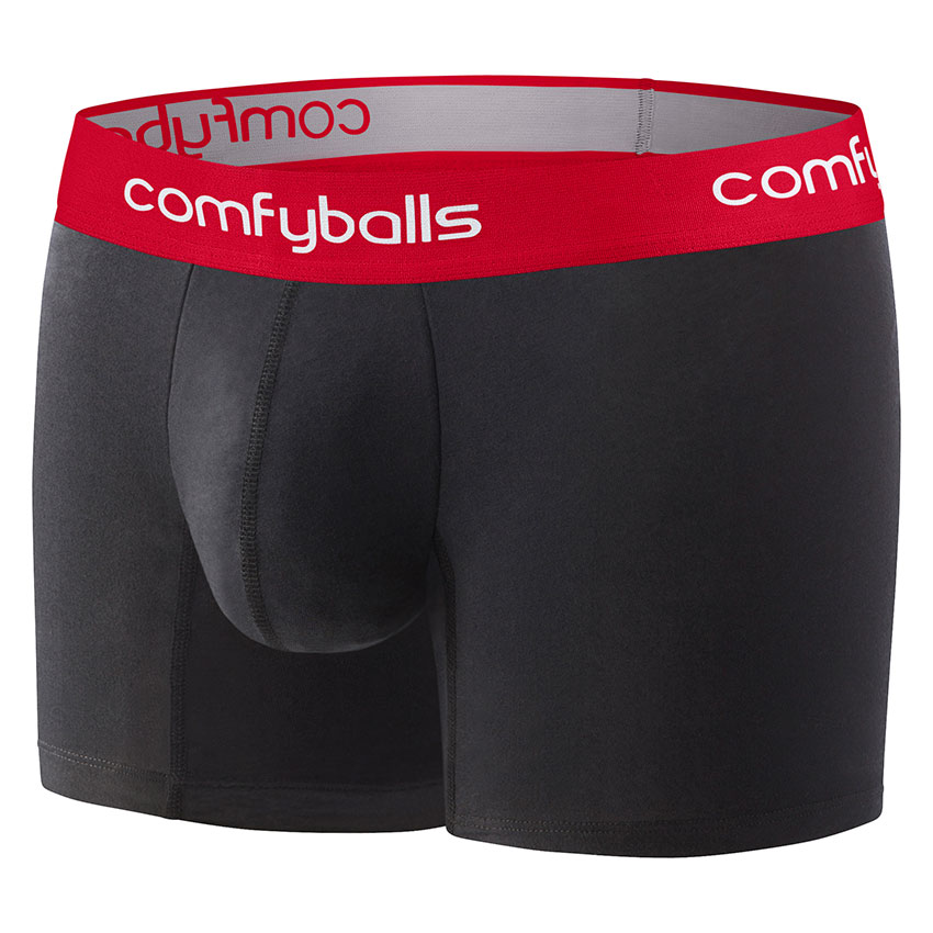 Comfyballs Black Cotton Boxer - Long