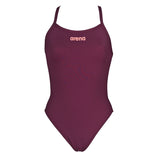 Arena Solid Light Tech Red Wine High Leg Swimsuit
