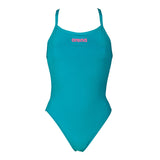 Arena 'Solid Light Tech' High Leg Green Swimsuit