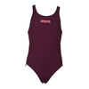 Arena Solid Swim Tech Girls Red Wine Swimsuit