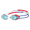 Arena Gold Blue Red Tracks Mirror Racing Goggles
