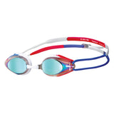 Arena Gold Blue Red Tracks Mirror Racing Goggles