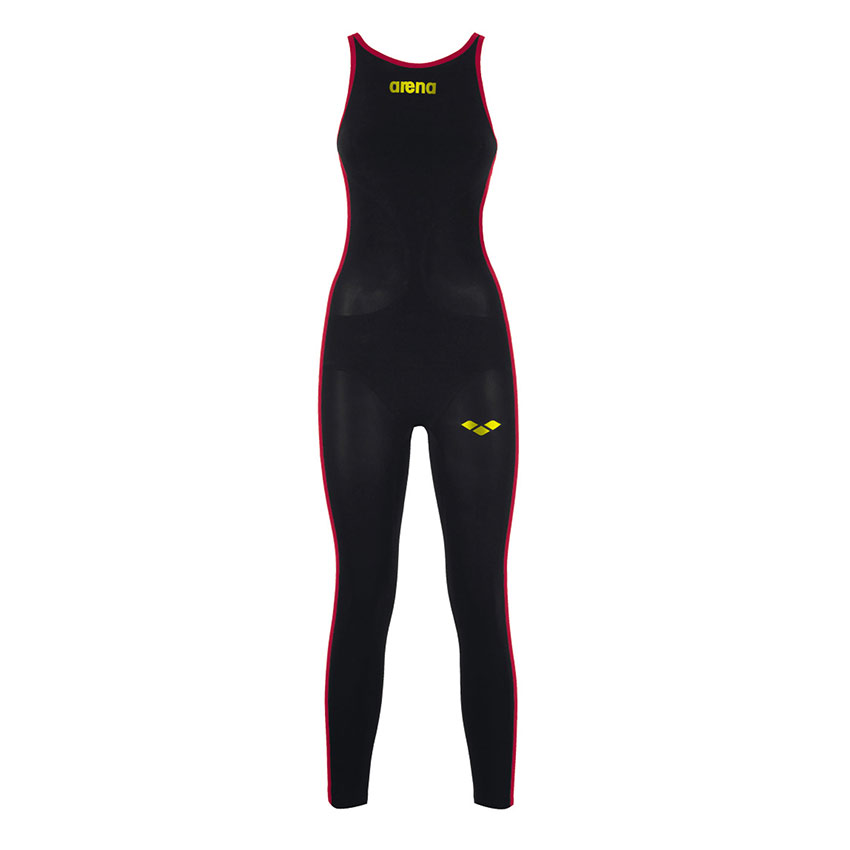 FINA APPROVED Arena Ladies Open Water Swim Suit Black Yellow