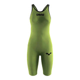 Arena Carbon Pro Open Back Short Leg Suit - Acid Green FRONT