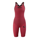 Arena Carbon Pro Closed Back Short Leg Suit - Red FRONT