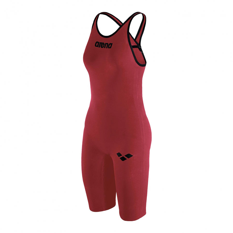 Arena Carbon Pro Closed Back Short Leg Suit - Red SIDE 1