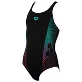 Arena Espiral Girls Black Swimming Costume 