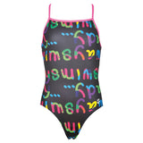 Arena Log Girls Black Swimsuit 