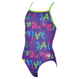 Arena Log Girls Purple Swimsuit 