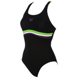 Arena Prestige Swimming Costume - Black / Green