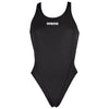 Arena 'Solid Tech' High Leg Black Swimsuit