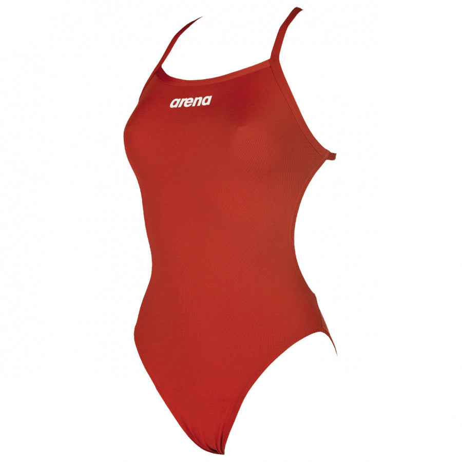 Arena 'Solid LightTech' High Leg Red Swimsuit