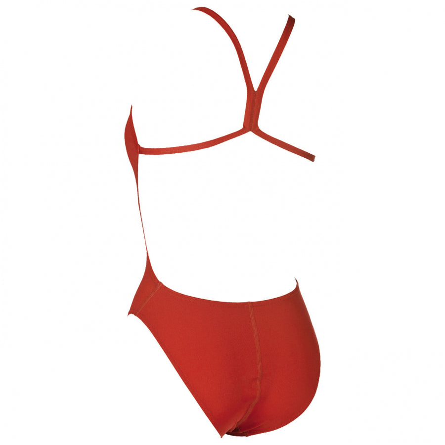 Arena Red 'Solid Light Tech' High Leg Swimsuit