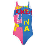 Arena Girls Blue Swimsuit - Woodblock