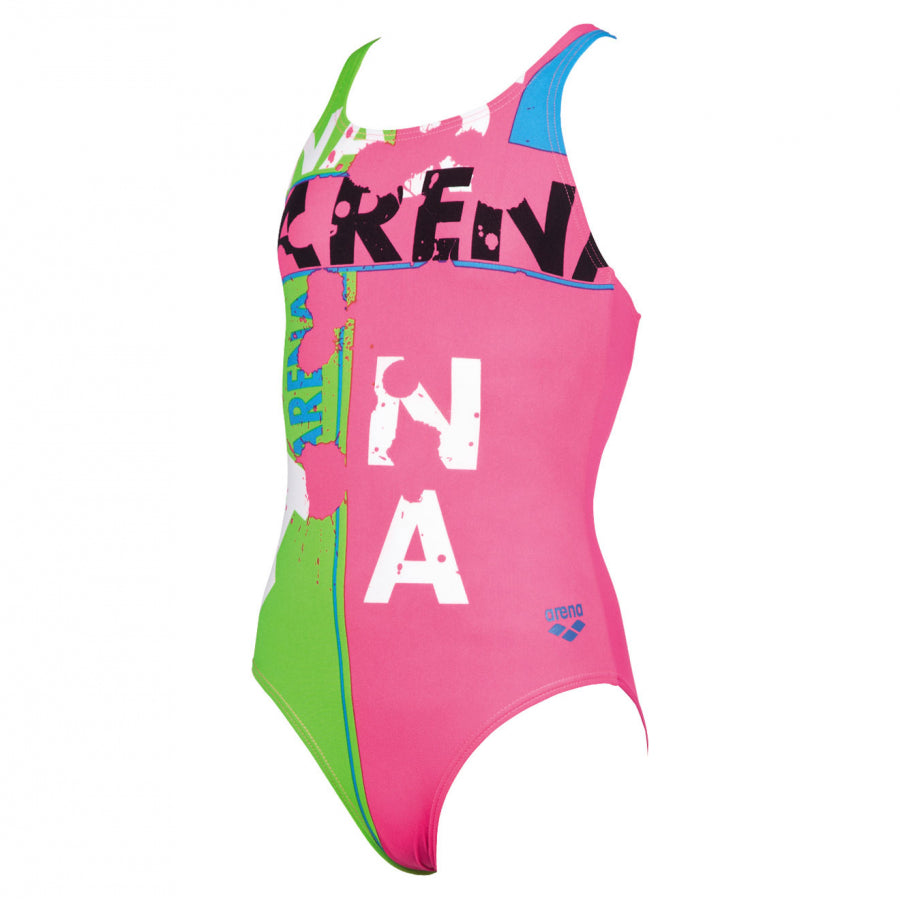 Arena Girls Pink Swimsuit - Woodblock